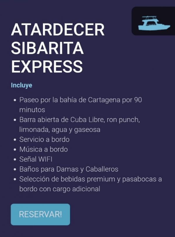 SIBARITA DEL MAR Cartagena baytours
